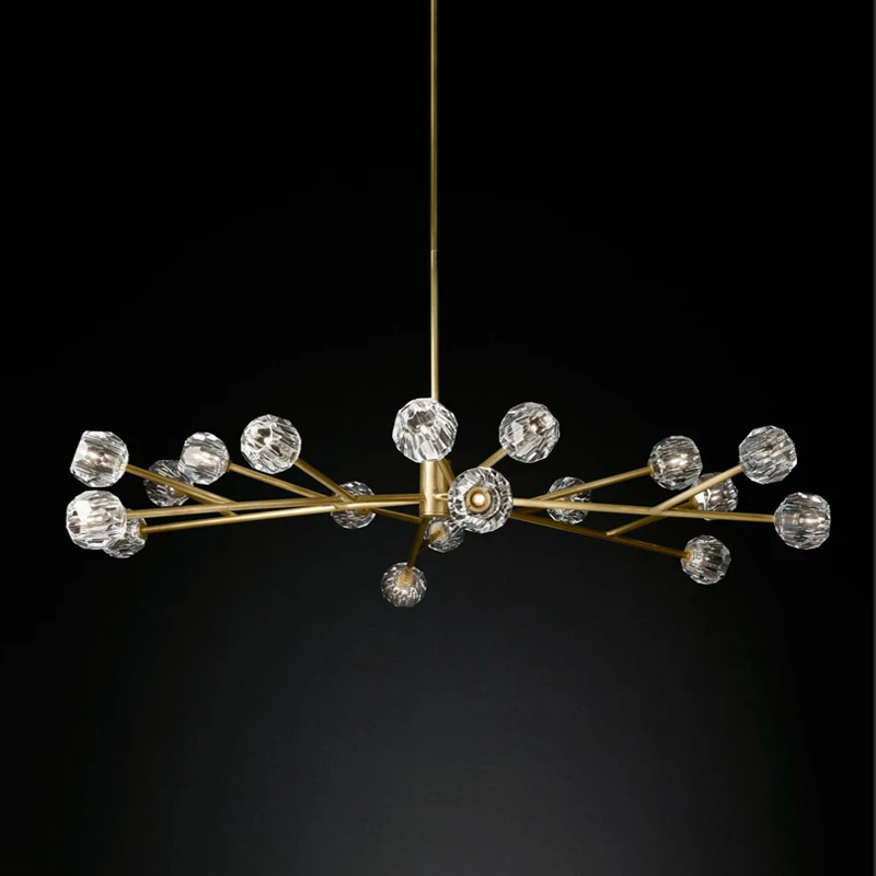 American Post Modern RH Loft Led G4 Chandelier Living Room Copper Led