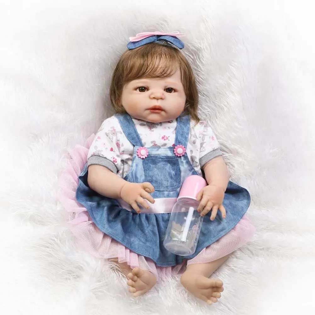 

NPK 56cm Silicone Newborn Reborn Doll Kit Lifelike Cowboy Girl Baby Dolls for Kids Playmate Gift AN88