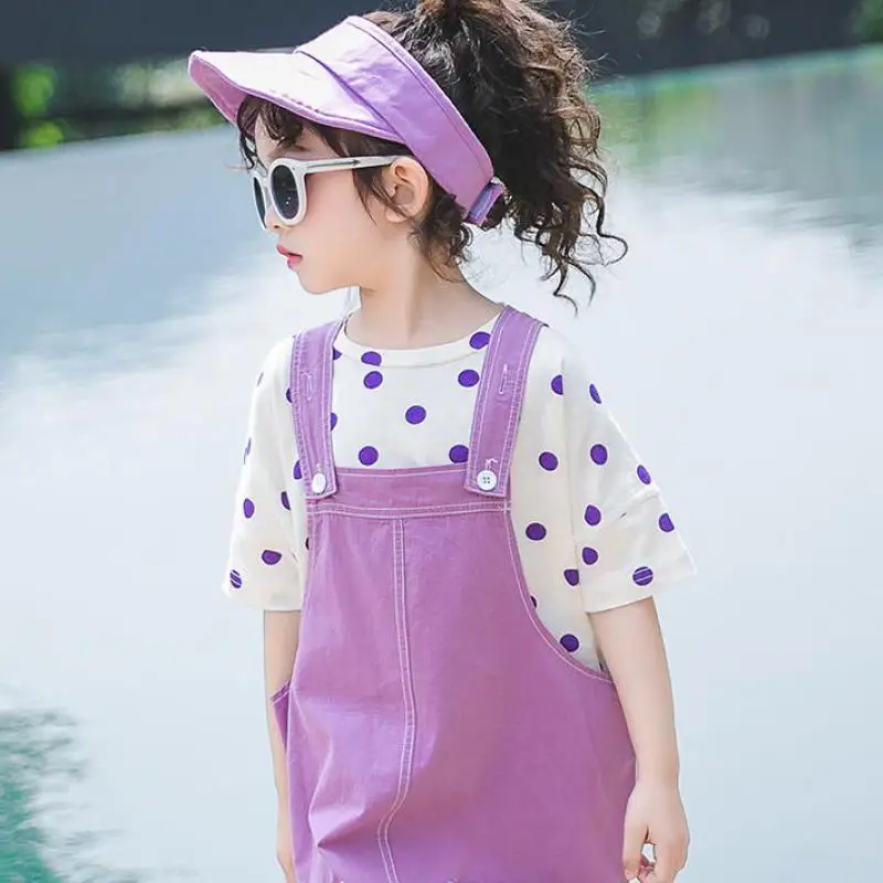 

2019 New Summer Clothes Sets For Girls 2pcs Kids Girls Clothing Suits Teenage Kids Costume Child Robe Fille T-shirts + Jumpsuits