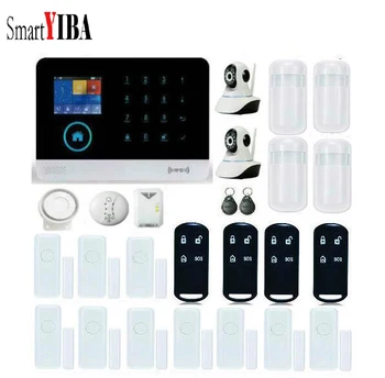 

SmartYIBA APP Control GSM Alarm Systems Security Home WIFI Camera Smoke Alarm PIR Sensor Gas Leakage Alarm Kits