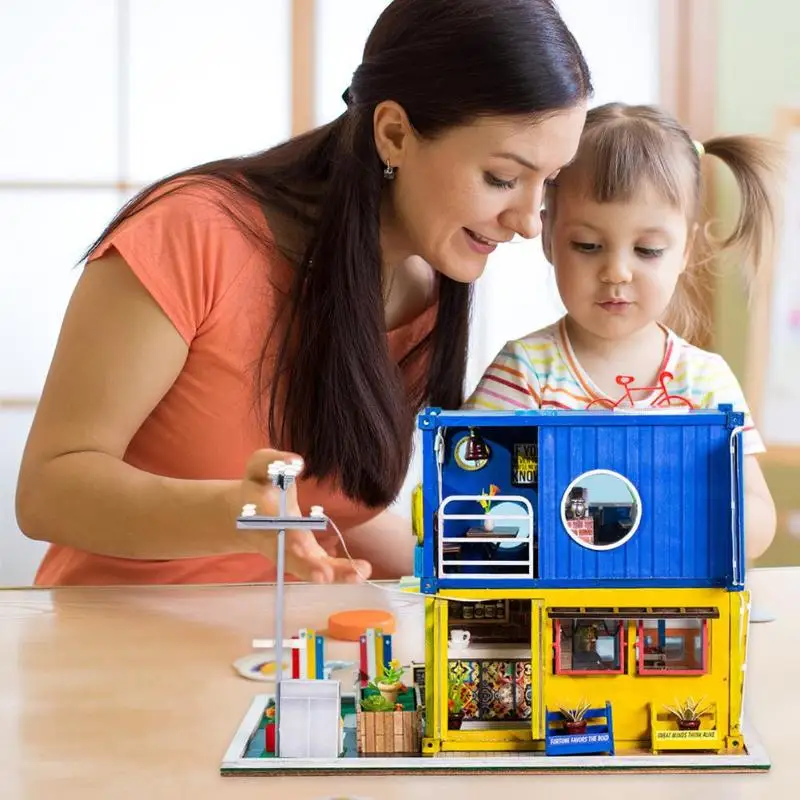 

DIY Miniature Doll House Creative Container Dollhouse Model Wooden Toy Miniature Building Kits Gift Dollhouse Wooden