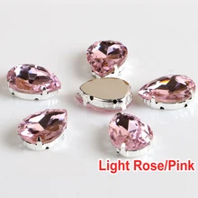 TearDrop Licht Stieg Abendkleid Dekorationen Nähen Auf Kristalle Rhinestone10x14mm 13x18mm 18x25mm 20x30mm Nähen Auf Klaue Strass