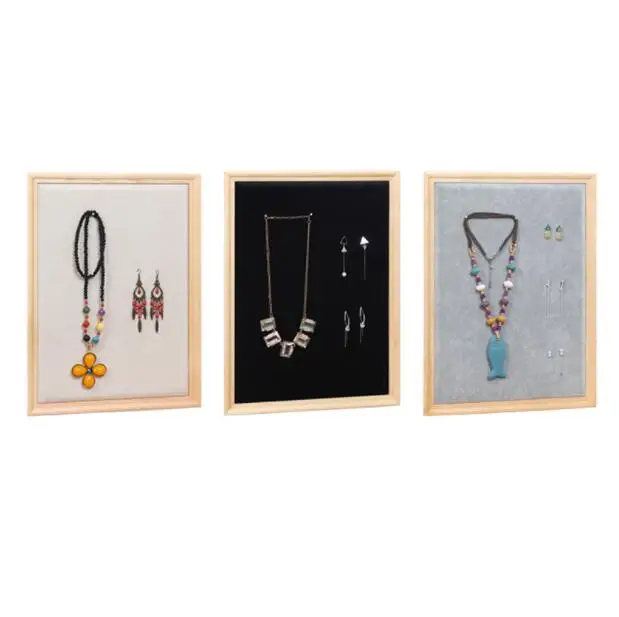 

40*30cm Photo Frame Jewelry Ear Nail Receiving Display Box/Ear Ring Frame Necklace Linen cloth Jewelry Display Projects 1pc C621