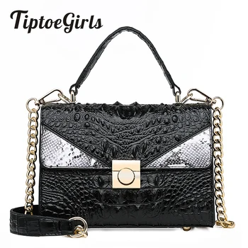 

Crocodile Pattern Stitching Ladies Hand Small Square Bag New Fashion Shoulder Bag Casual Wild Messenger Bag