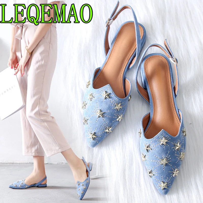 

Handmade Fashion Rive Shallow Sandals Women Mules Shoes Spring Autumn Outside Slides Casual Women Flat Shoes 2019