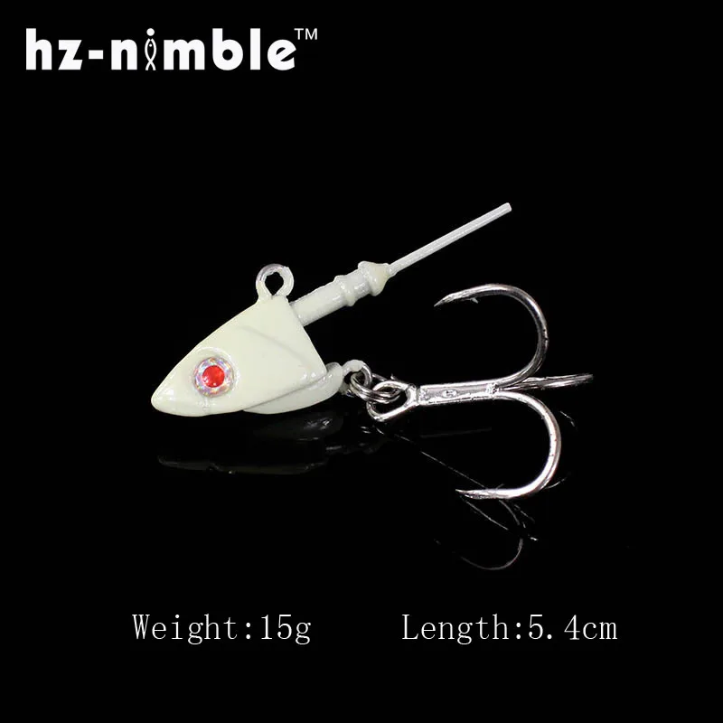 

2PSC/Lot Fish Head Hooks 15g Three Hooks Bait Lead Head Hook Jigs Bait High Carbon Tackle Fishing Hooks