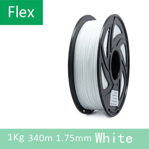 YOUSU PETG/PLA/ABS/FLEX/нейлоновая нить пластик для 3d принтера/1 кг 340 м/диаметр 1,75 мм/ из города - Цвет: FLEX White 1kg