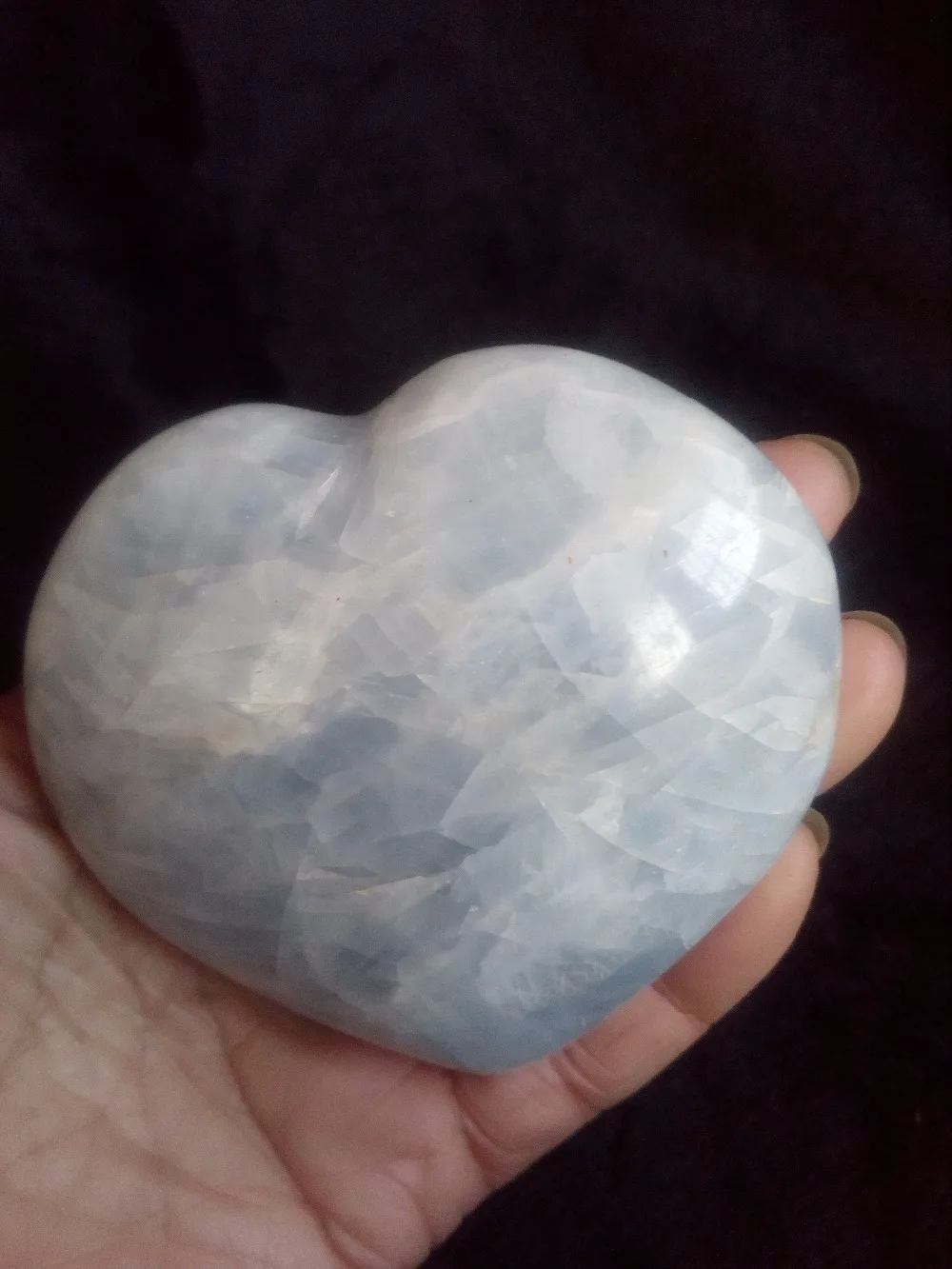 

natural celestite quartz crystal carving heart