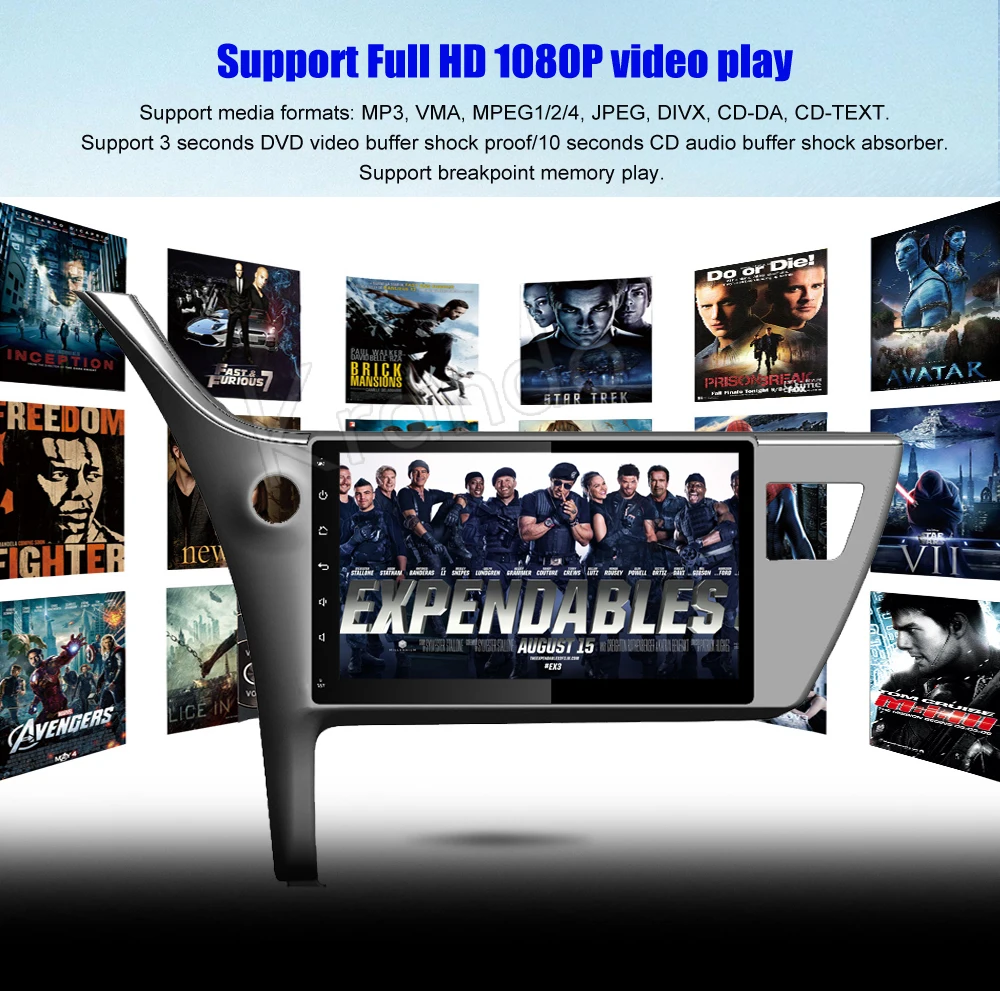 Best Krando Android 8.1 10.1" car navigation gps player for toyota corolla 2017+ radio multimedia entertainment system bluetooth 5