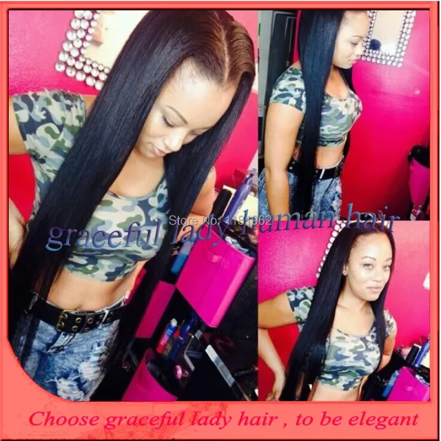 Fashion Style Sew In Hair U Part Wig Long Black Silky Straight Top Fashion Style Sew In Hair U Part Wig Long Black Silky Straight Top Grade 6a