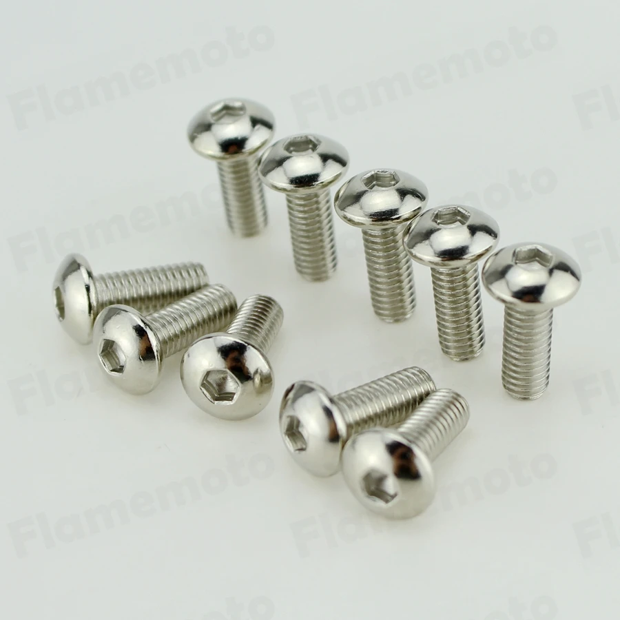 Болты для мотоцикла 10 шт. хромированные болты M6 x 16 мм|screw pin chain shackle|screw compressorchrome film