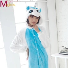 Adultos Animal Lindo de la Historieta Onesies Pink/Blue Unicorn Pijamas Pijamas Cosplay Traje Del Partido ropa de Dormir ropa de Hogar para Hombres Mujeres