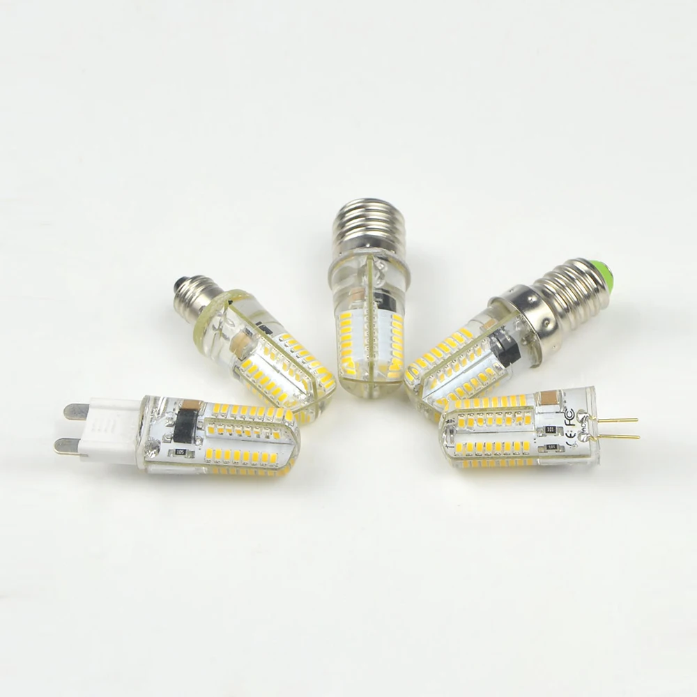 Затемнения мини G9 G4 E11 E12 E14 E17 светодиодный лампы 110 V/220 V 64 светодиодные Кукуруза