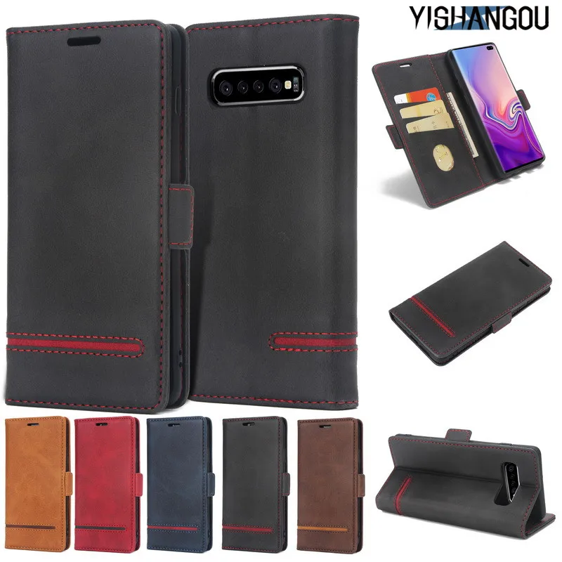 

YISHANGOU Retro Cross Stitching Case For Samsung Galaxy S10 S9 S8 Plus S10e Note 8 9 PU Leather Flip Wallet Card Slots Cover