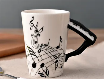 

Music Piano Notes Mug Ceramic Tea Mug Coffee Mugs Musical Items Drinkware Piano Mugs Great Gift