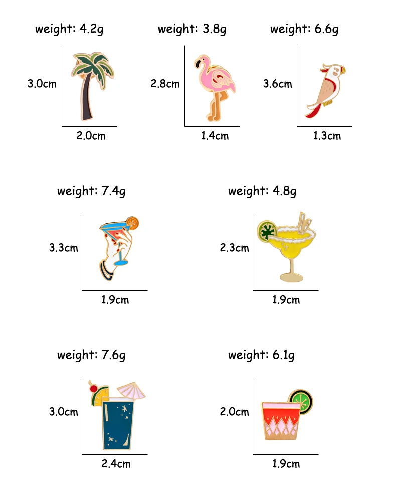 2~ 9 шт./компл. эмалированная брошь горшок чашка динозавр попугай собака Фламинго брошь в виде пиццы губы броши "напиток" для женщин шляпа значок ювелирные изделия