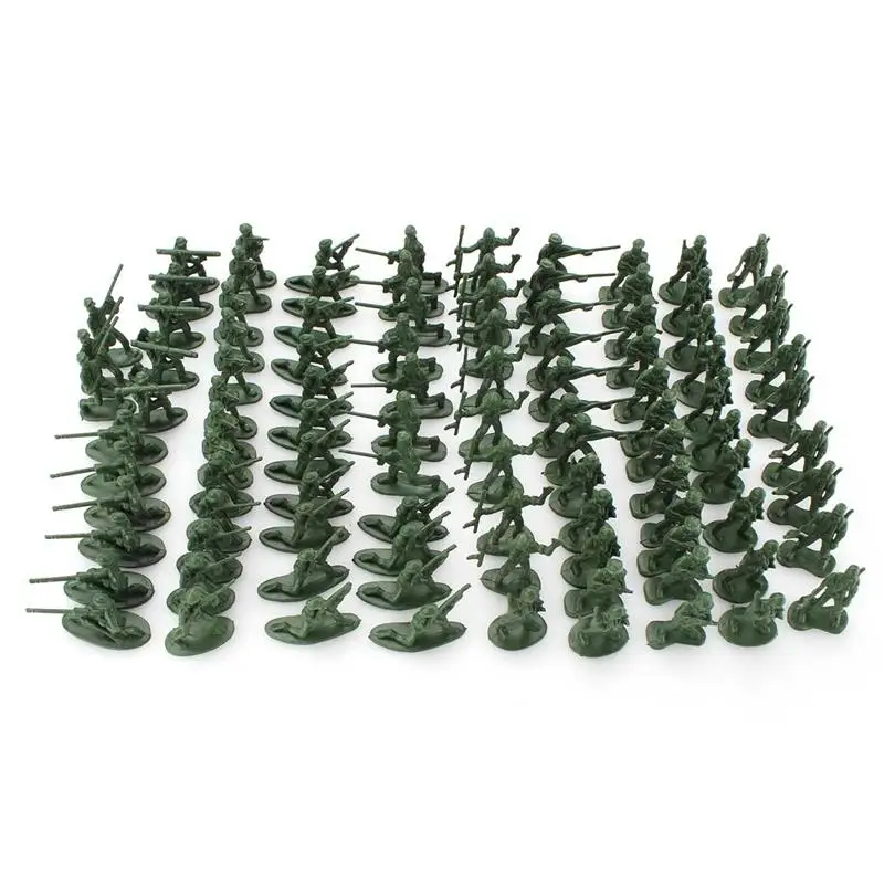100 шт./компл. 3 вида цветов Военная пластиковая игрушка солдатики армейские