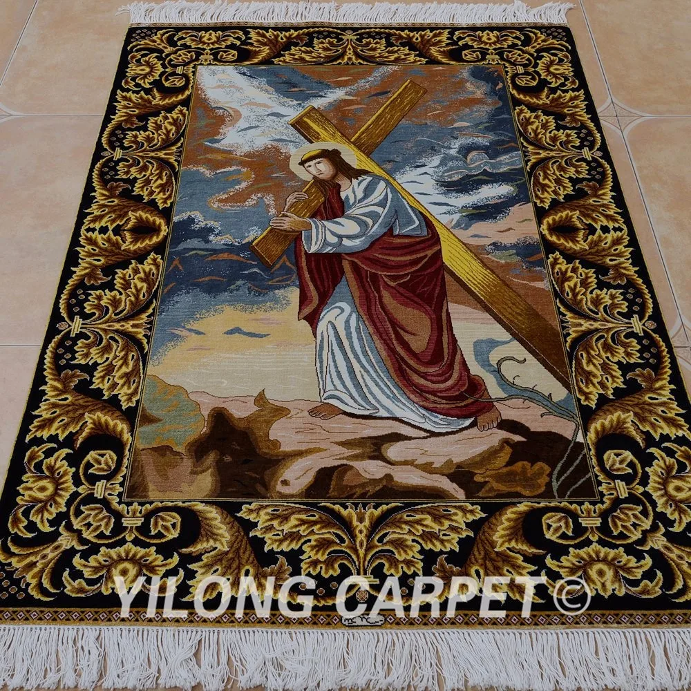 Yilong 3'x4. 5' шелк ручной области настенный греческие художник гобелен ковер(0025