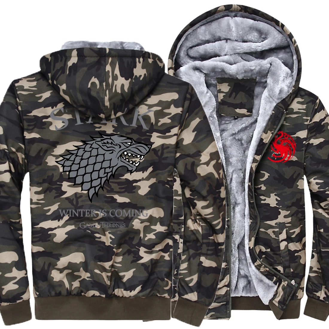 Hombres camouflage Sudaderas Hop Impresión Sudadera Invierno Capucha camouflage Tronos Hip Camouflage Juego Nueva Casual Moda Kpop Con 2019 Gruesa Hipster camouflage De ta1qwg
