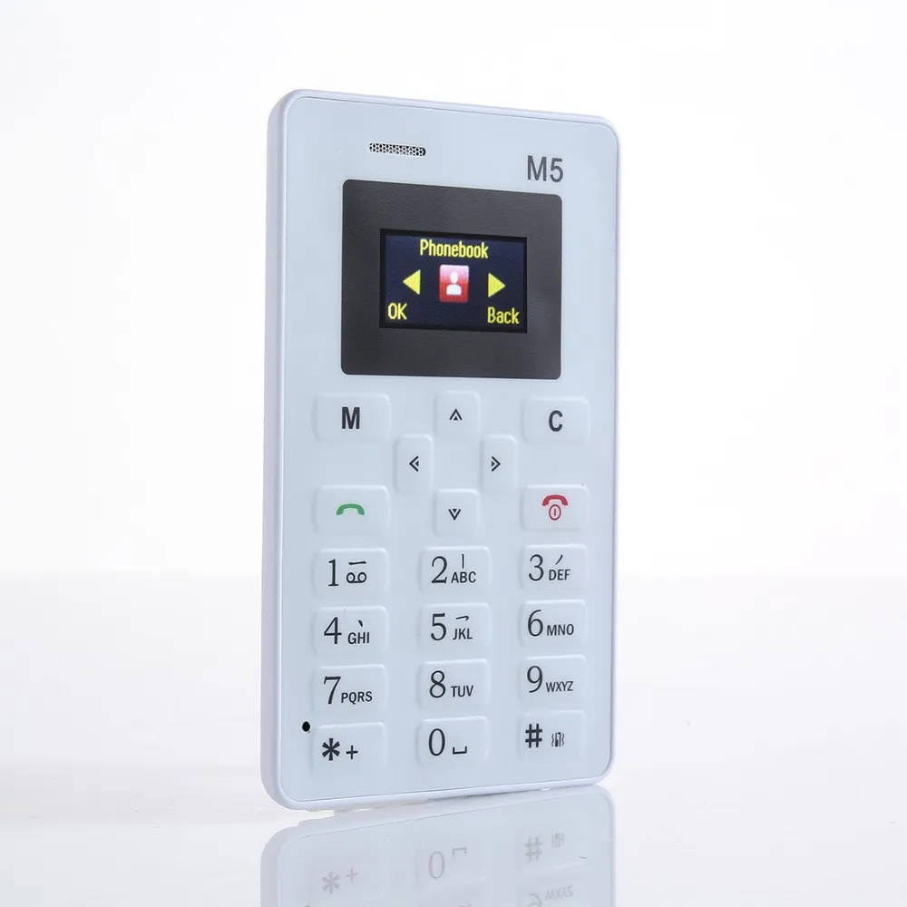 AEKU M5 карта Мобильный телефон 4,5 мм ультра тонкий карманный мини телефон Qual Band низкое излучение карта телефон сотовый телефон