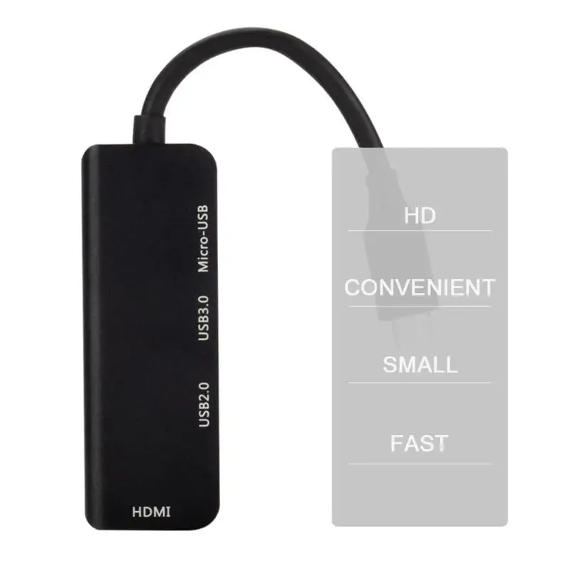 ALLOYSEED черный 1080P type-C концентратор USB2.0/USB3.0/HDMI/Micro USB адаптер док-станция для ПК телефона