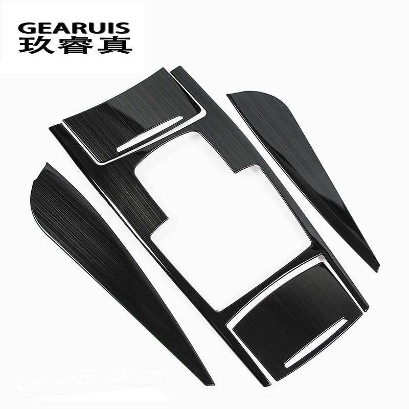 

Car Styling Multimedia Handrest Gear panel decoration Covers Stickers Gears Trim For For Audi A6 C5 C6 Interior Auto Accessories