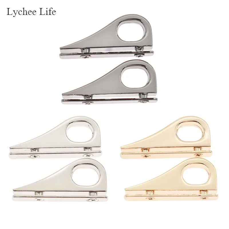 

Lychee Life 2Pcs/lot Alloy Side Clip Handbag Buckle Diy Hardware Accessories For Bag Parts Accessories