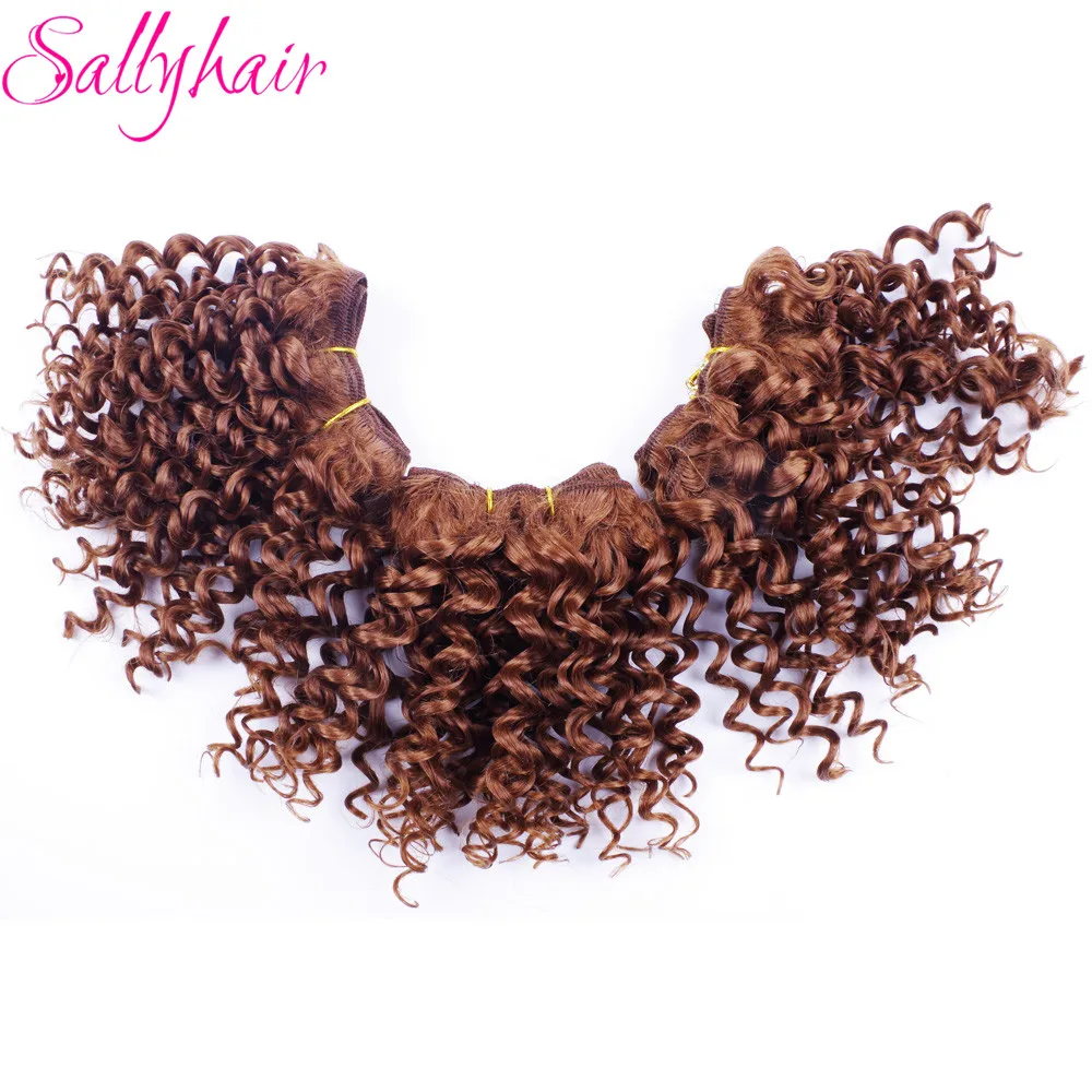 Sallyhair Ombre Color Afro Kinky Curly Crochet Hair Weave Mixed Black Burgundy Synthetic Hair Extensions 3pclot Hair Weavings  (23)