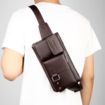 

Waist Bag Men Leather Belt Bag Waist Pack Fanny Packs Men 2019new Fashion Chest Bag Crossbody Male Small Chest Pack Black Coffee