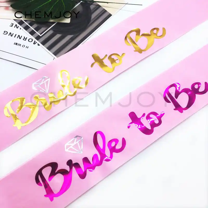 Cumpleaños Faja novia Sash gallina Fiesta Faja Marco personalizado con texto de oro rosa