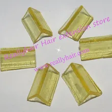 1000 шт. Кератиновый клей V наконечник кератин прозрачный желтый(Пальчиковый протцетер* 2 термозащита* 2 и зажим* 1 бесплатно