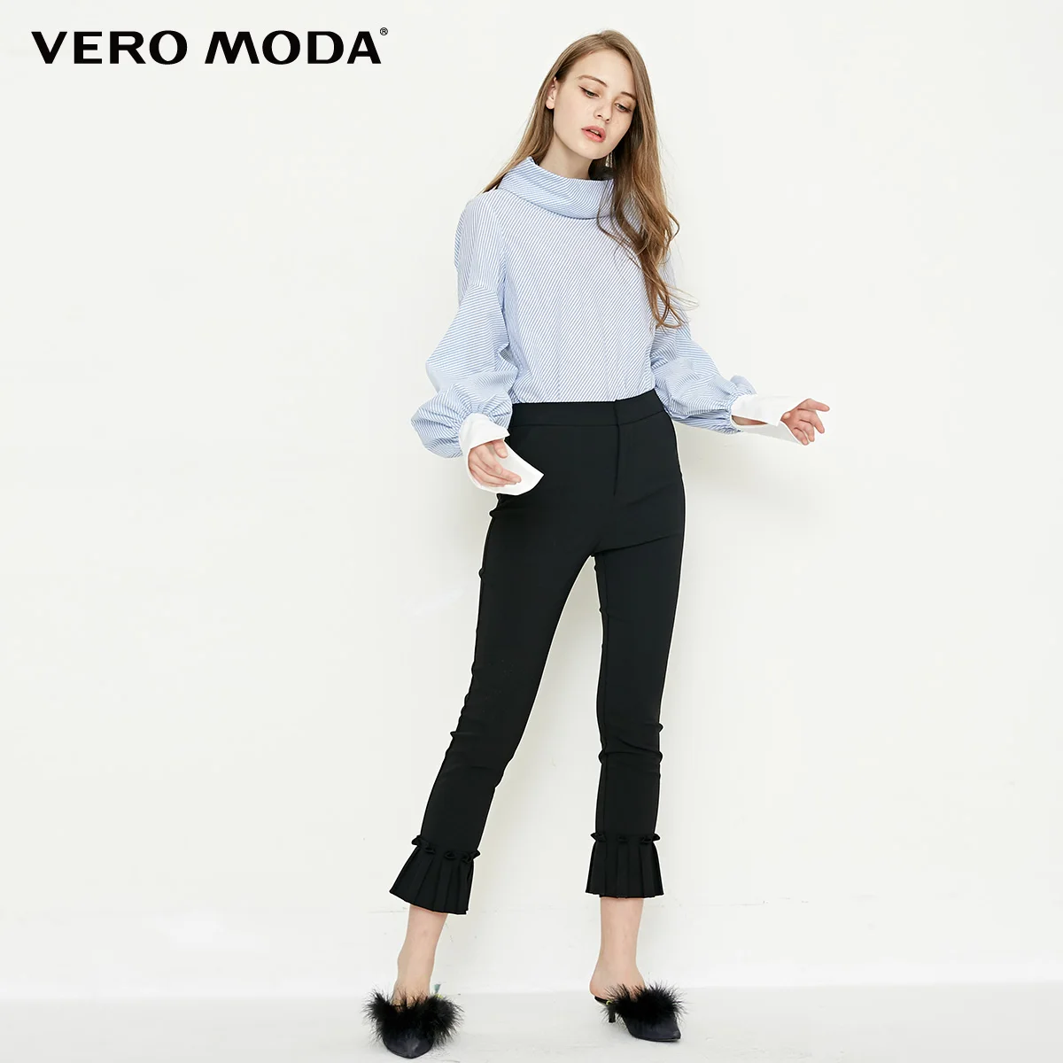 Vero Moda полосатая рубашка с воротником-стойкой | 318151511