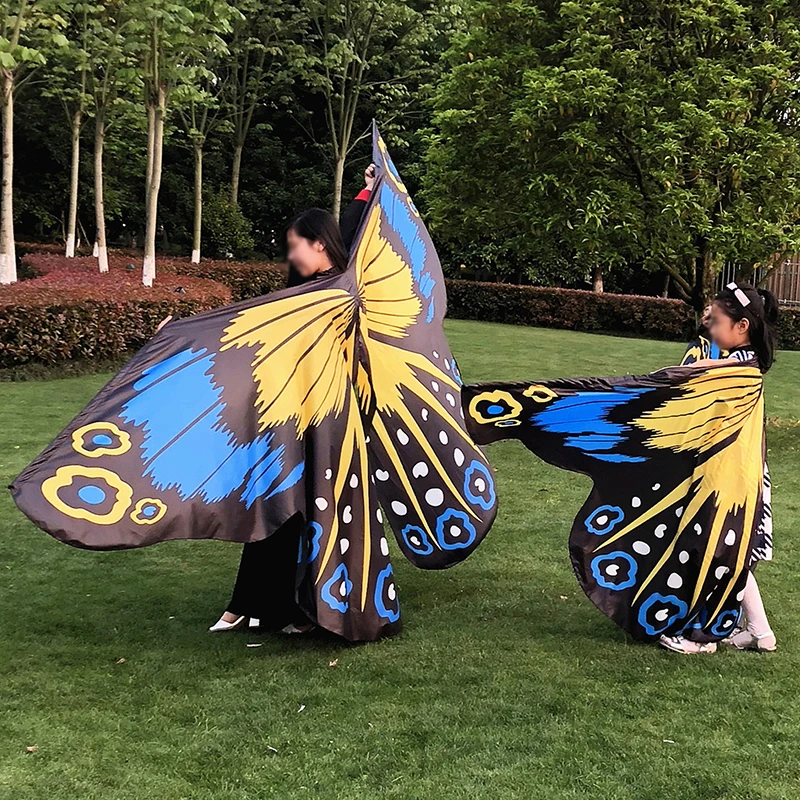 Новинка, крылья бабочки для танца живота на 360 градусов, крылья для восточных танцев, цветные реквизиты для выступлений на сцене, крылья для танца живота без палочки