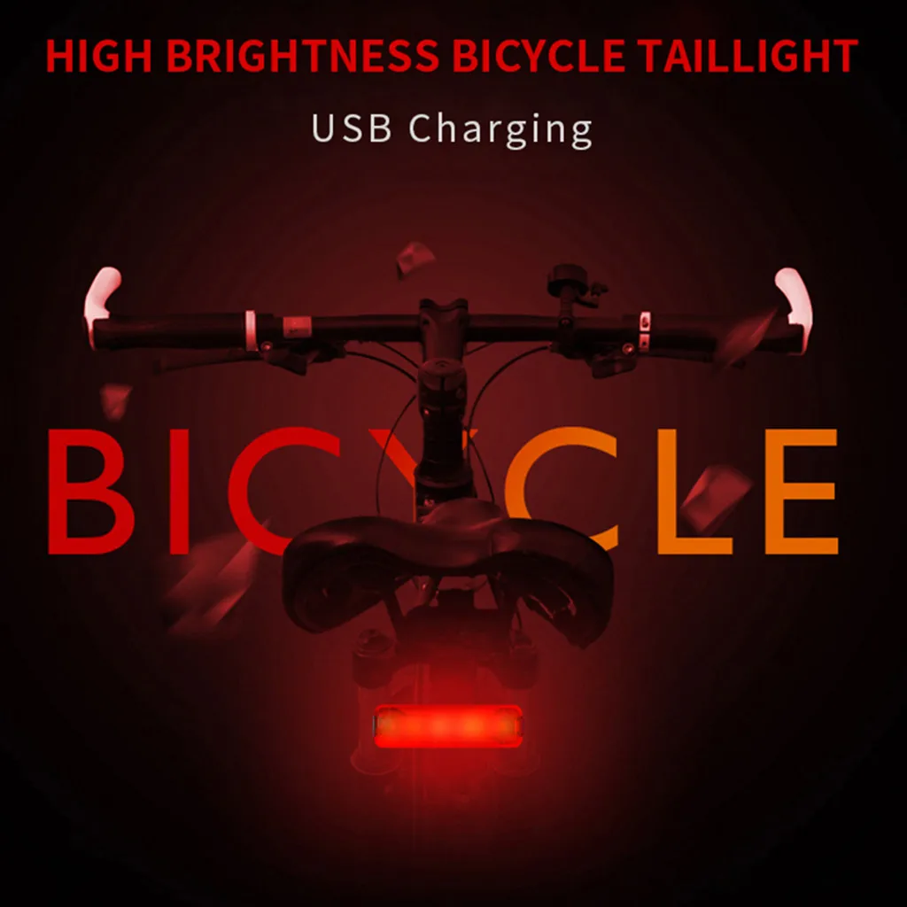 Светодиодный USB Перезаряжаемый велосипедный задний светильник для велосипеда безопасность велосипеда Предупреждение задний фонарь без теплового излучения для активного отдыха# PEX
