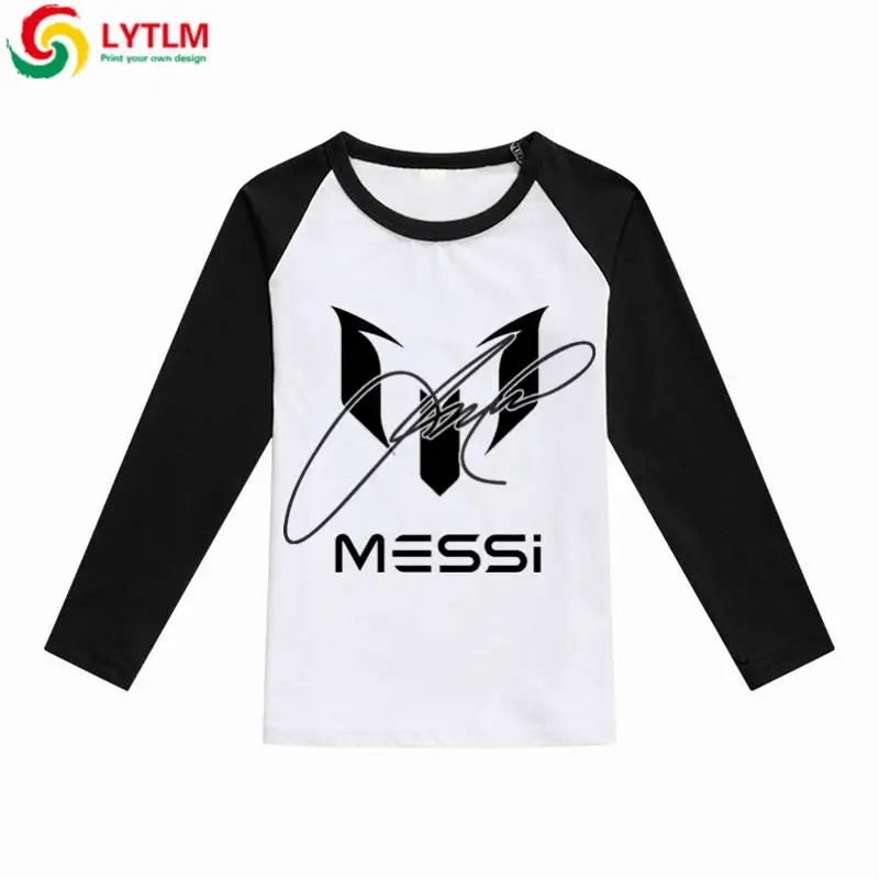 LYTLM Messi Jersey Kids Long Sleeve Tshirts 2018 Fall White Shirts