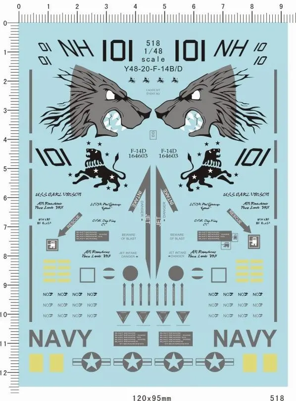 

Detail Up 1/48 USAF US VF-213 Black Lions F-14B F-14D Tomcat Fighter Model Decal