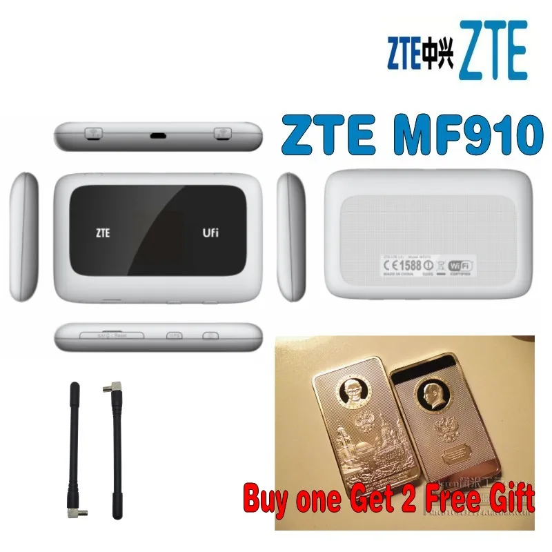 

Lot of 2pcs ZTE MF910 4G LTE Mobile WiFi Wireless Pocket Hotspot Router Modem UNLOCKED with free gift
