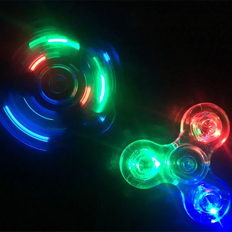 Креативный светящийся светодиодный светильник, Спиннер, прозрачный, красочный, для снятия стресса, ручной Спиннер, светится в темноте, антистрессовая игрушка, подарок