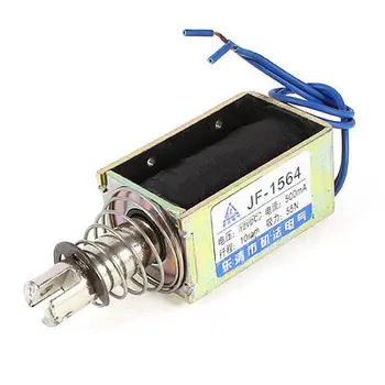 

JF-1564 DC 12V/DC24V 500mA 10mm 55N Pull Type Open Frame Solenoid Electromagnet