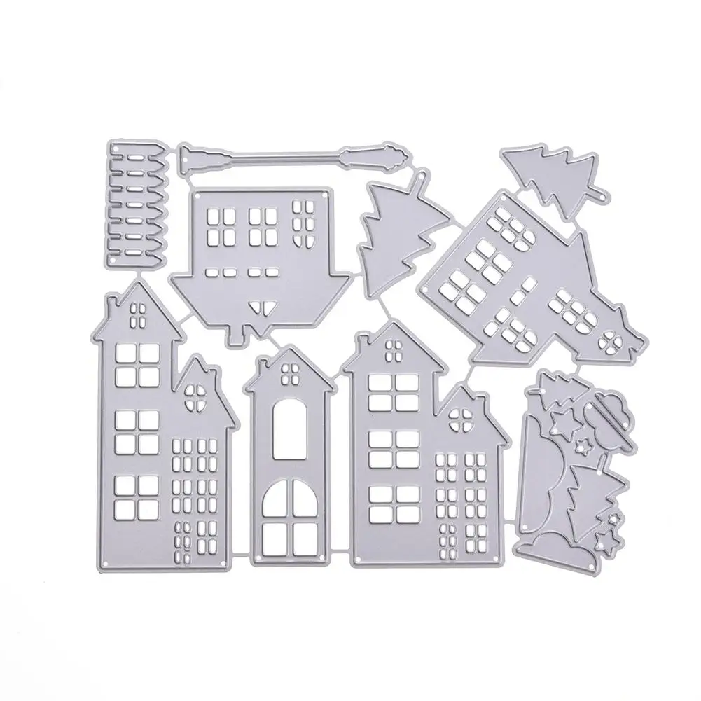 us 2 91 30 off christmas house cutting dies stencil metal template mould for diy scrapbook album paper card 30 in cutting dies from home garden on christmas house template