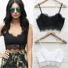 Summer 2017 Spaghetti Strap Lace Camisole Women Crop Top Knitted Lace Flower Straps Bottoming Short Exposed Camis Camisole