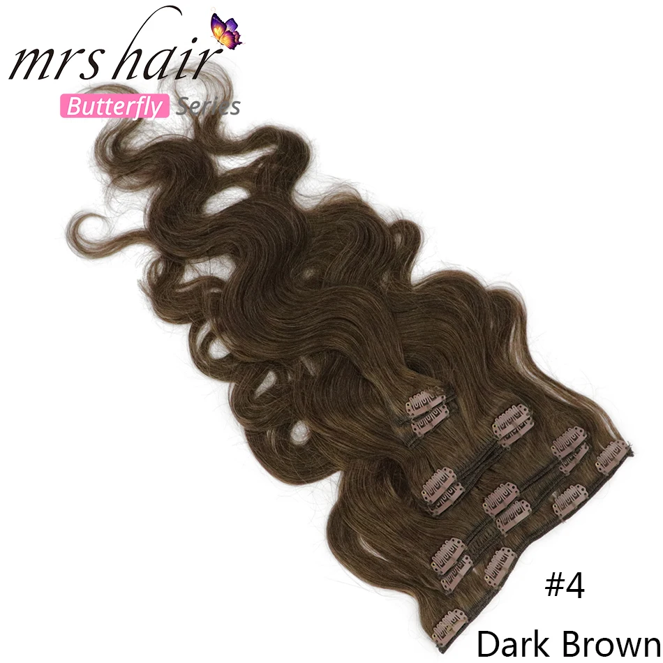 MRS HAIR Body Wave 80G-100G Clip In Human Hair Extensions Machine Made Remy 100% Human Hair Extensions Full Head Natural Hair MRS HAIR Body Wave 80G-100G Clip In Human Hair Extensions Machine Made Remy 100% Human Hair Extensions Full Head Natural Hair