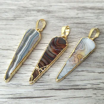 

10pcs Natural Mexico stone Pendant, gold color teardrop shaped charms Peacock Gem stone Jewelry necklace Making PD648