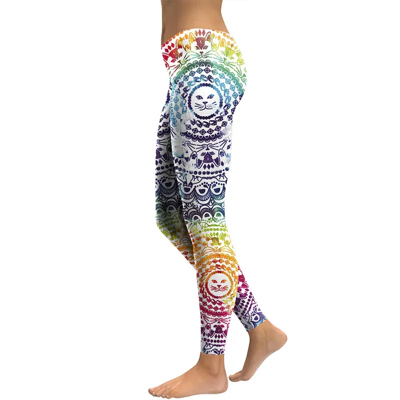 المرأة 3d مخدر ماندالا نمط الأزهار المطبوعة طماق فاسق صخرة لياقة مرونة leggins النساء تجريب زائد حجم السراويل رقيقة