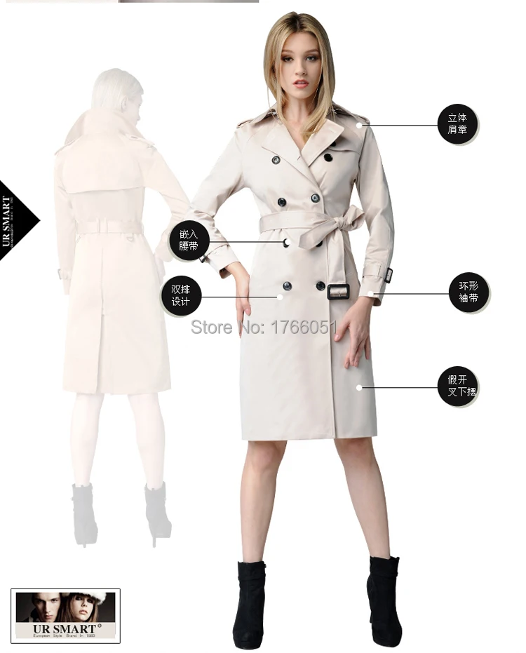 Популярное Двустороннее пальто с завышенной талией, длинное двубортное пальто Ms
