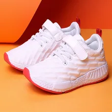 Официальные Детские кроссовки, кроссовки для бега для мальчиков и девочек, ультралегкие трикотажные кроссовки для бега, максимальный размер 37