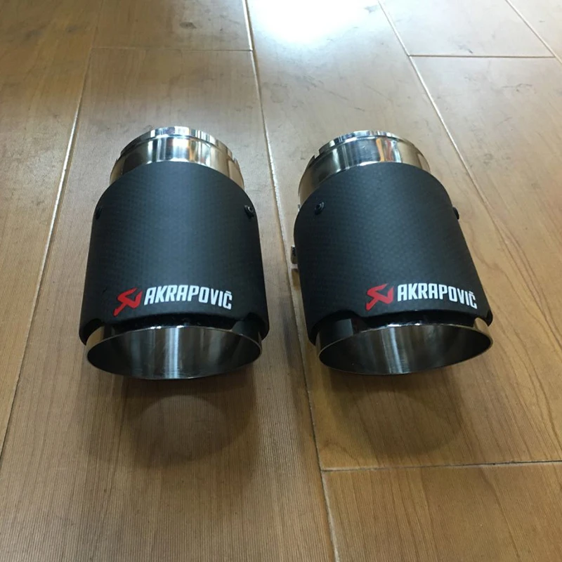 2 шт. Akrapovic выхлопных систем углеродного волокна рассеиватель света хвост для Audi A4 B8 B9 A6 C6 C7 A3 8V A1 A5 Q3 Q5