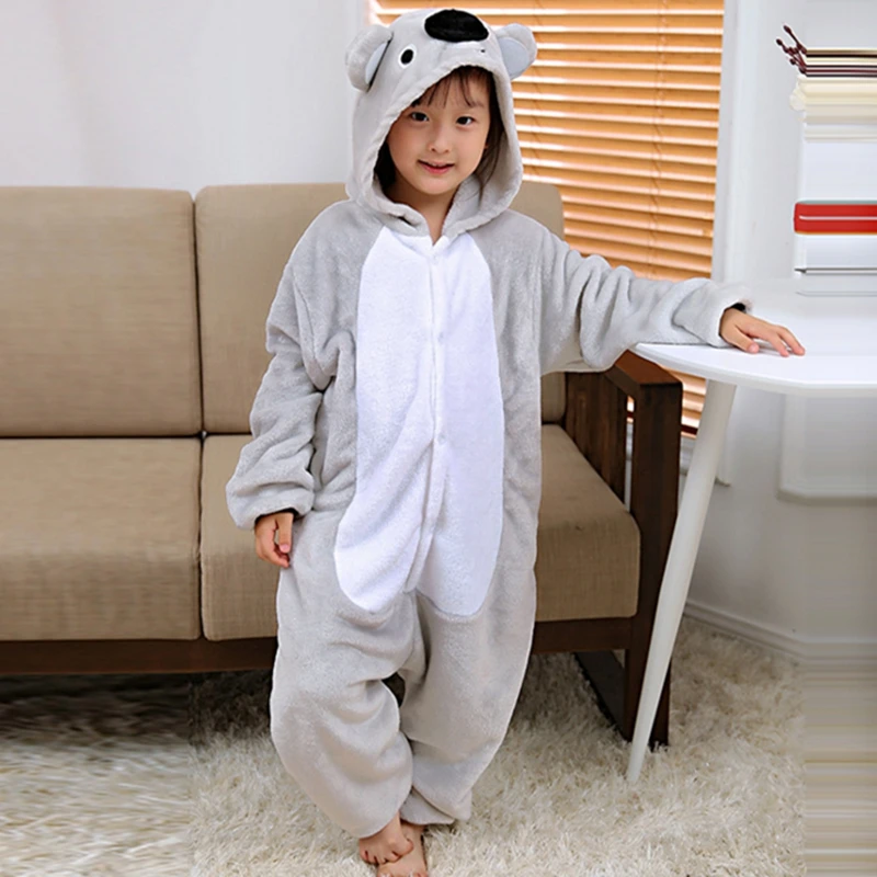 BIKIRUB Children Pajamas Winter Sleepwear Onesies Boys Girls Pajama Set Kigurumi Koala Cartoon Animal Kids Pyjama Flannel Pijama