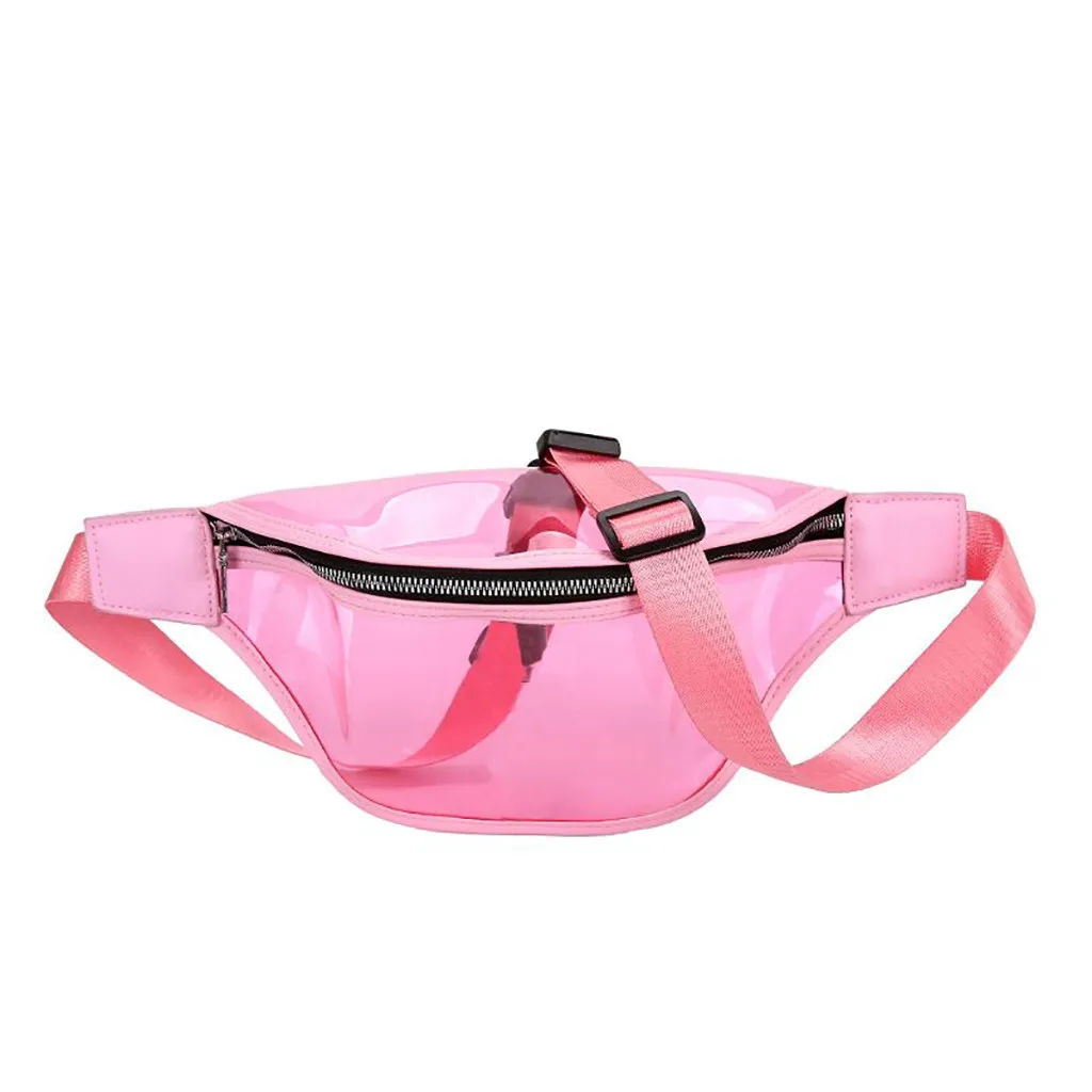 

High Quality Cell Phone Pocket Zipper Square Fashion Women Fashion Simple Transparent Pocket Bag Wild Chest Bag Messenger Bag