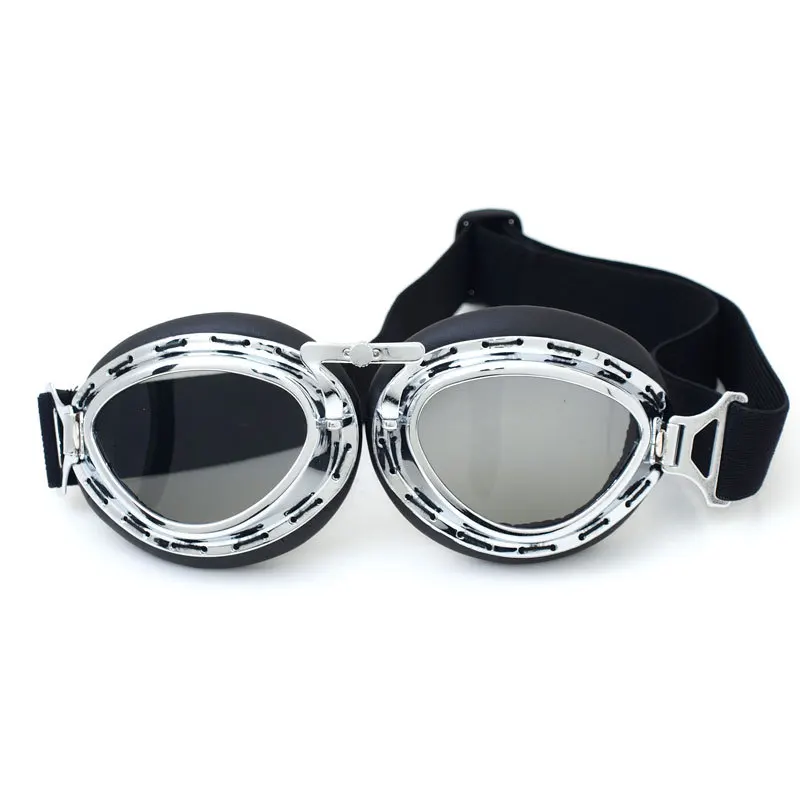 Винтаж стиль moto rcycle очки, ветрозащитные очки для мотокросса велоспорта moto Ретро реактивный шлем очки для лыжного спорта/Skate T03 - Цвет: Черный